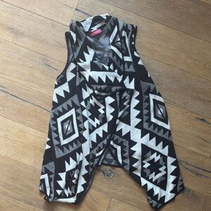 Say What? Black and White Geometric Vest